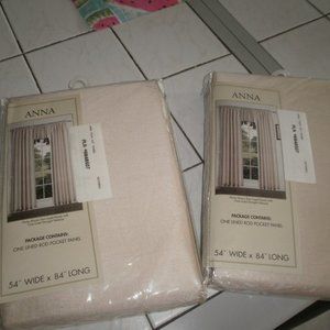 Curtain set 2 panels 54"X 84" and one Valance 50 "X32" by Anna